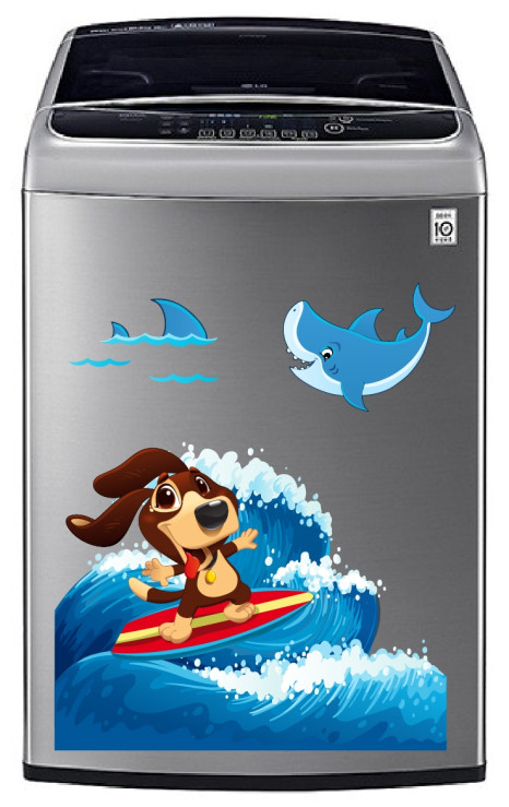 Decal dán tường Decal trang trí máy giặt số 13